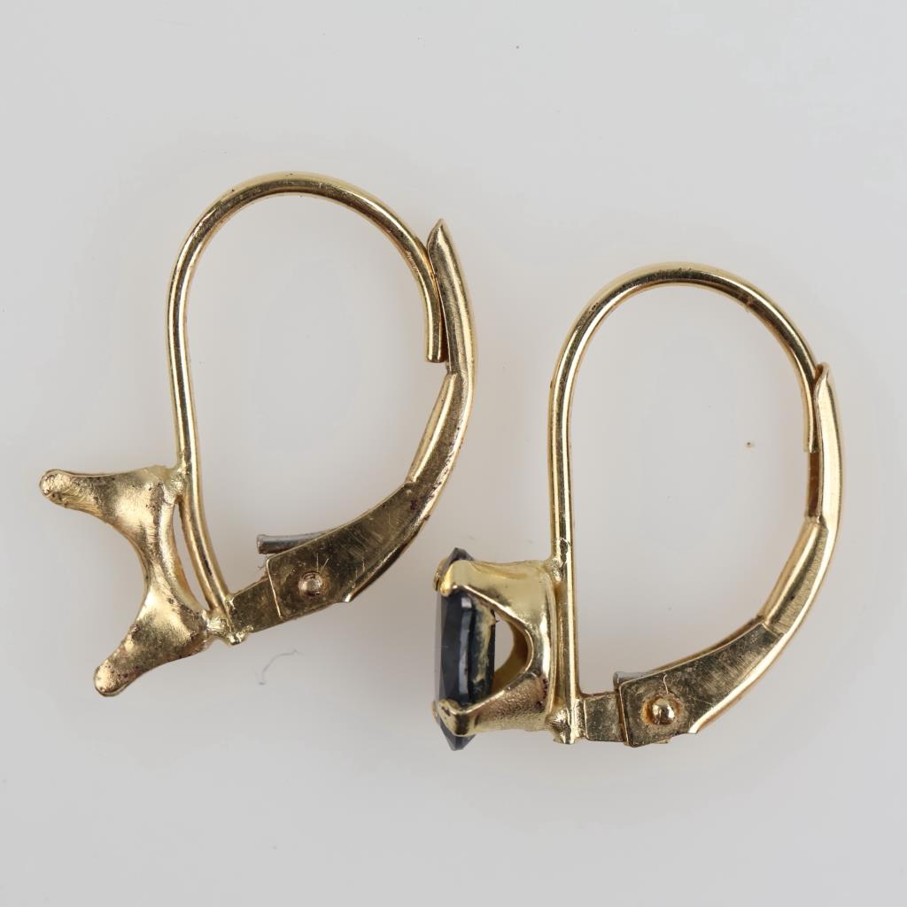 10kt Gold Blue Stone Earrings