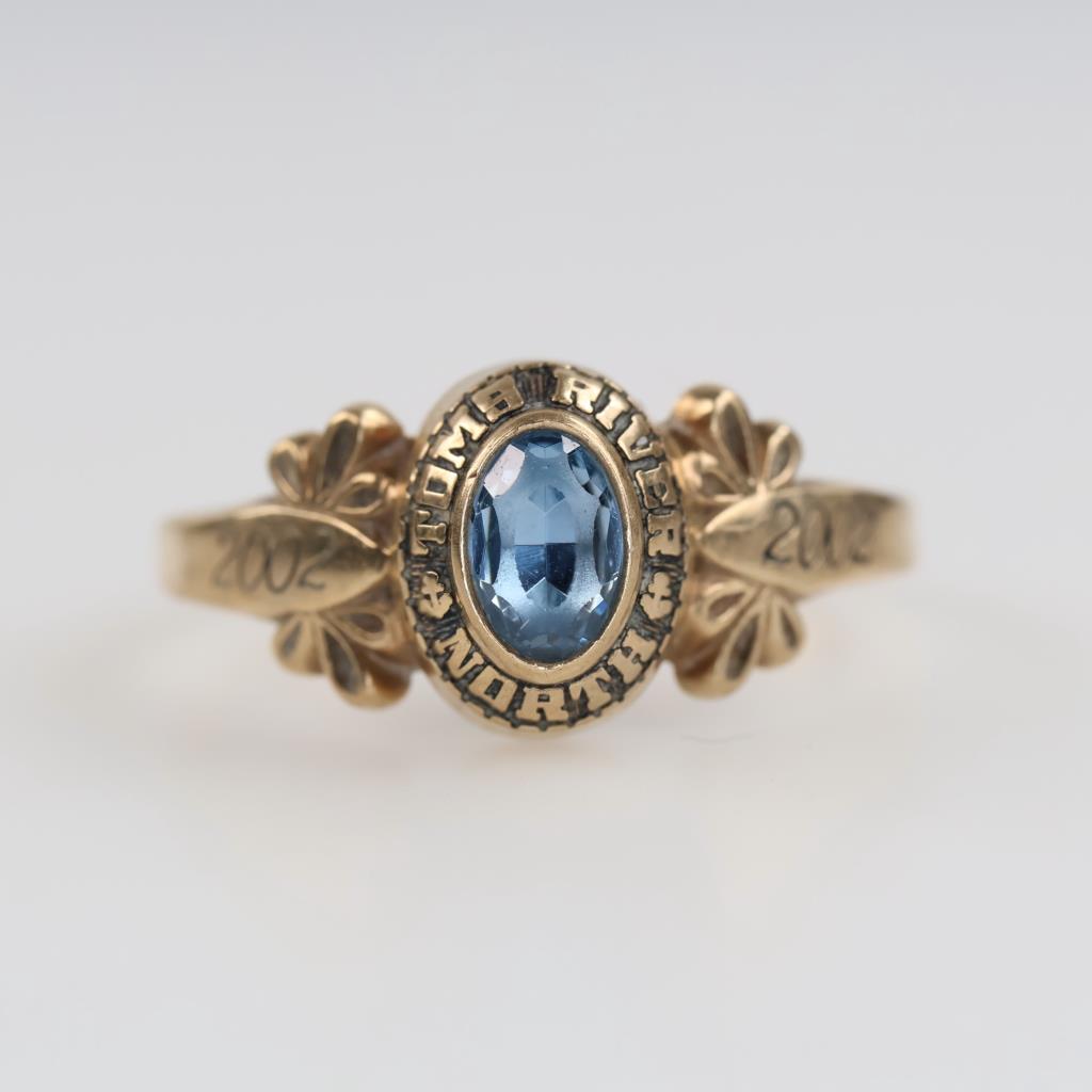 10kt Gold Blue Stone Ring