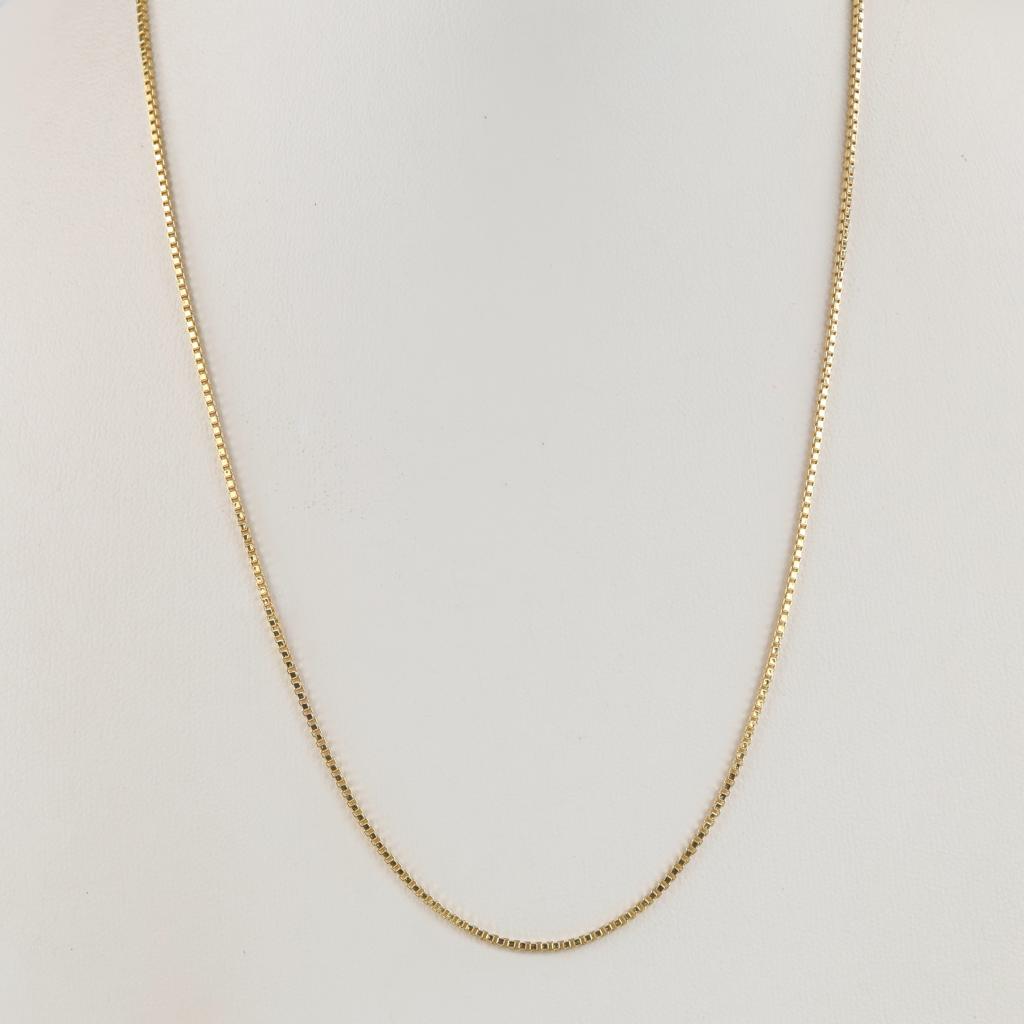 10kt Gold Box Link Necklace