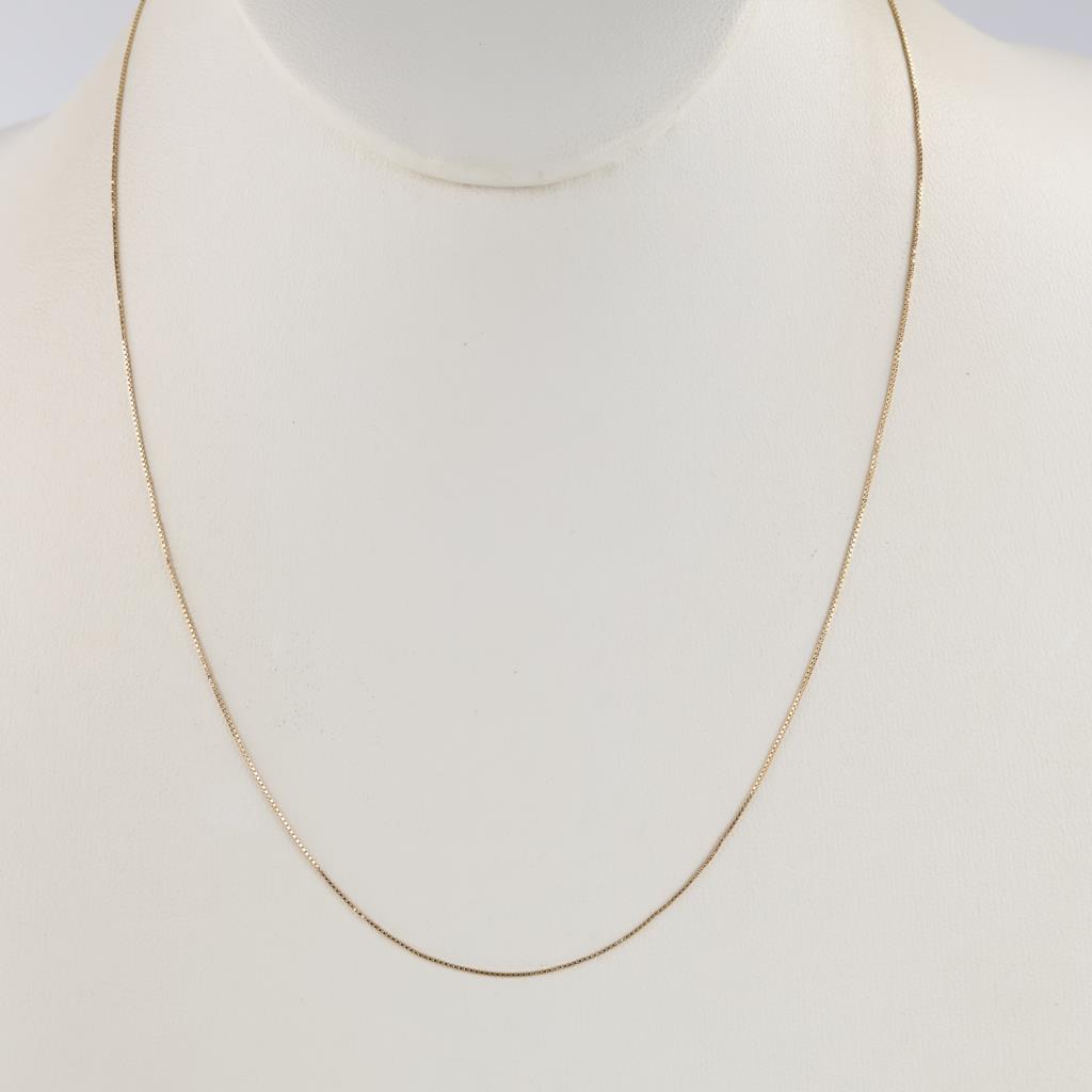 10kt Gold Box Link Necklace