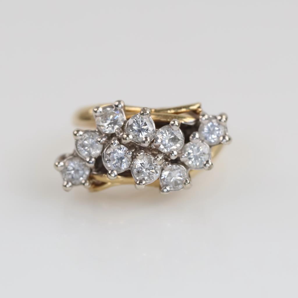 10kt Gold Bypass Diamond Ring