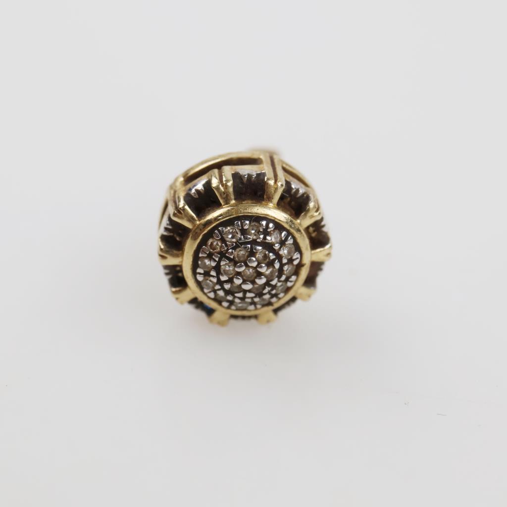 10kt Gold Clear Stone Accent Single Earring