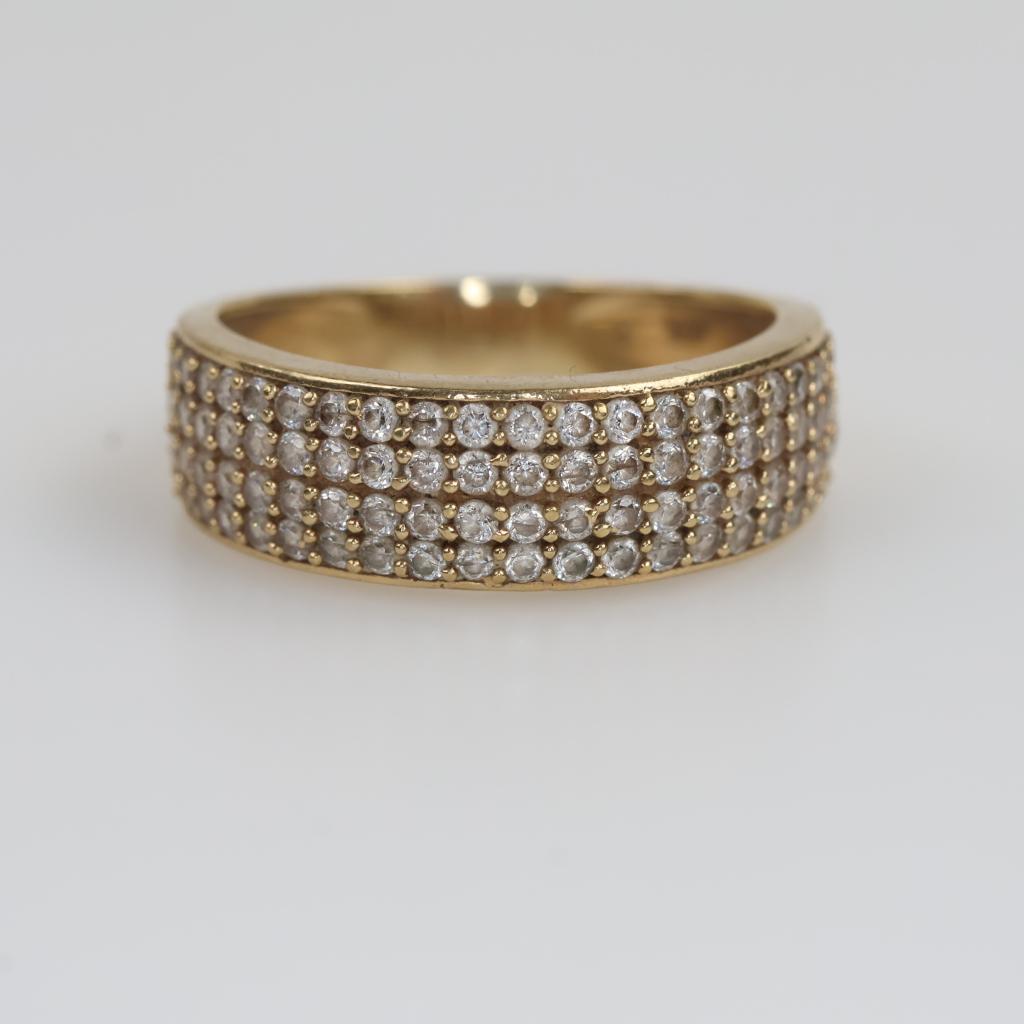10kt Gold Clear Stone Band