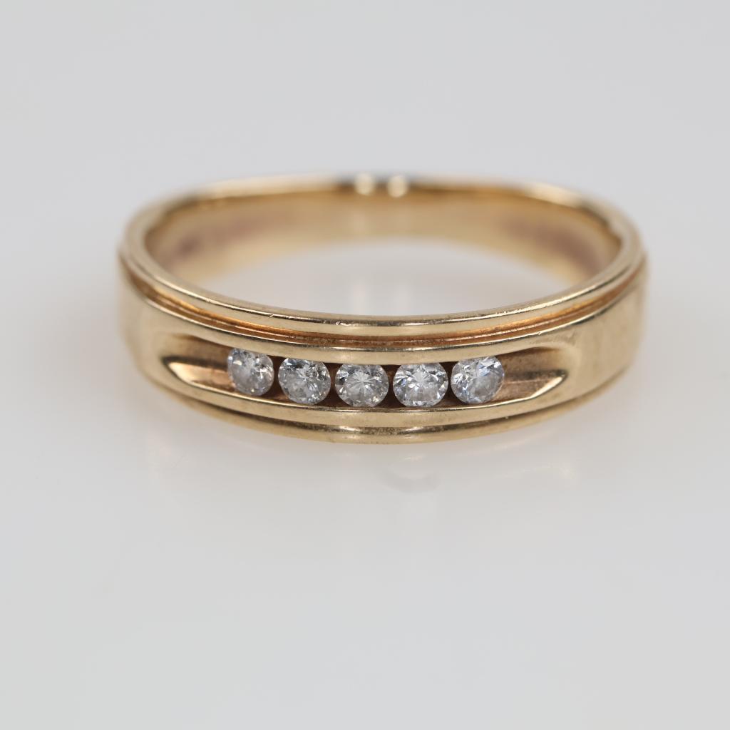 10kt Gold Clear Stone Band