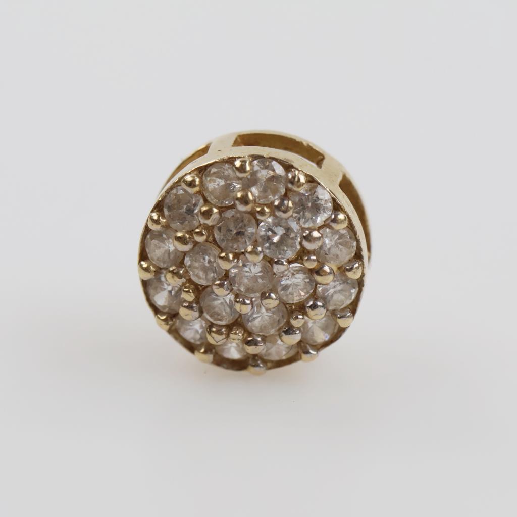 10kt Gold Clear Stone Earring