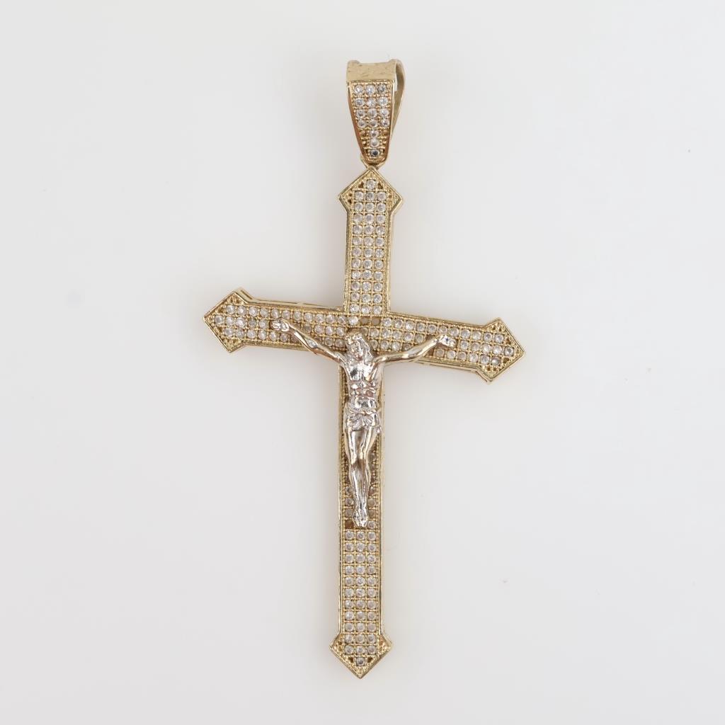 10kt Gold Clear Stone Pendant