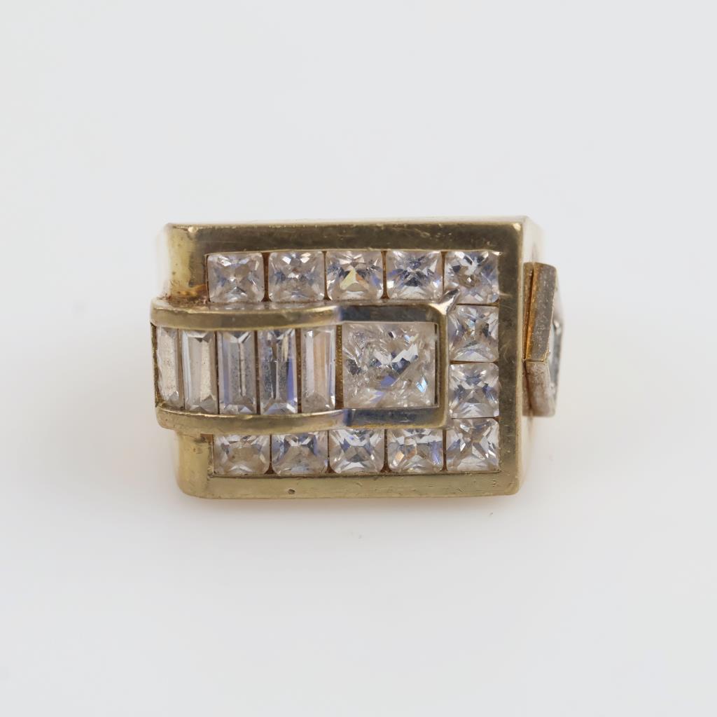 Golden Clear Stone Ring