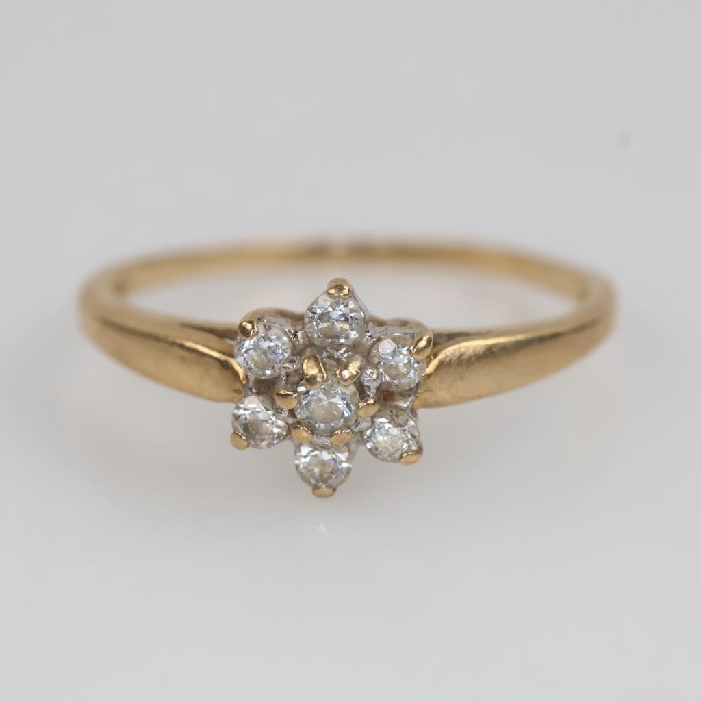 10kt Gold Clear Stone Ring
