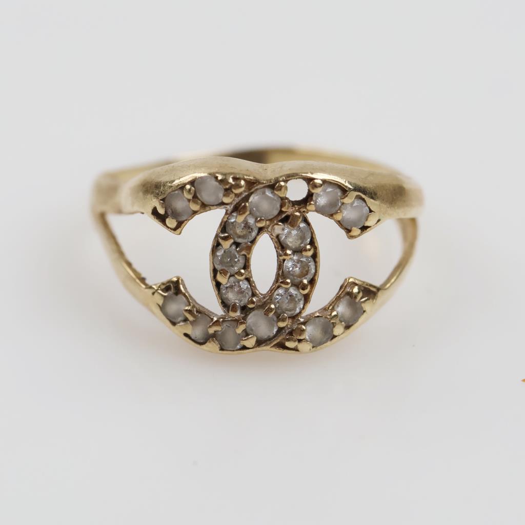 10kt Gold Clear Stone Ring