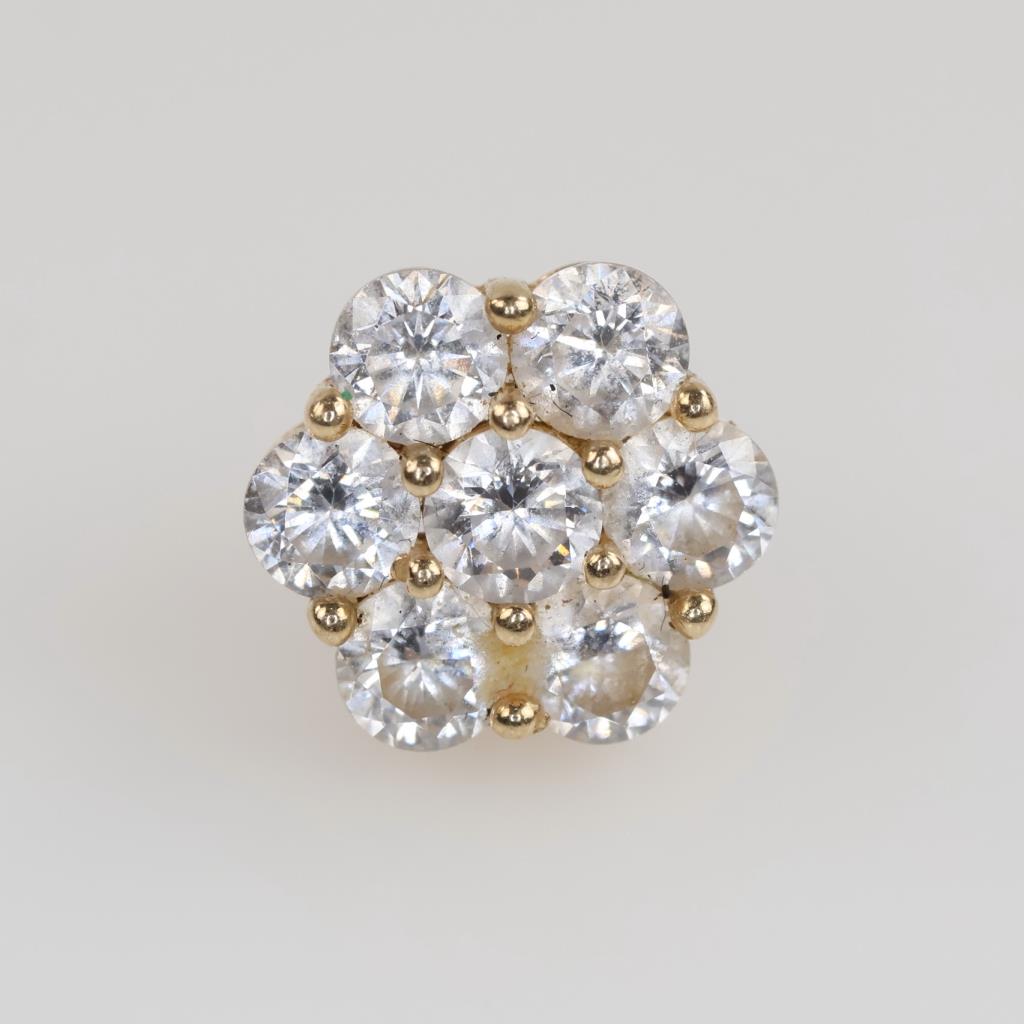 10kt Gold Clear Stone Single Earring