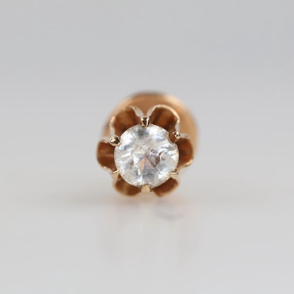 10kt Gold Clear Stone Single Earring