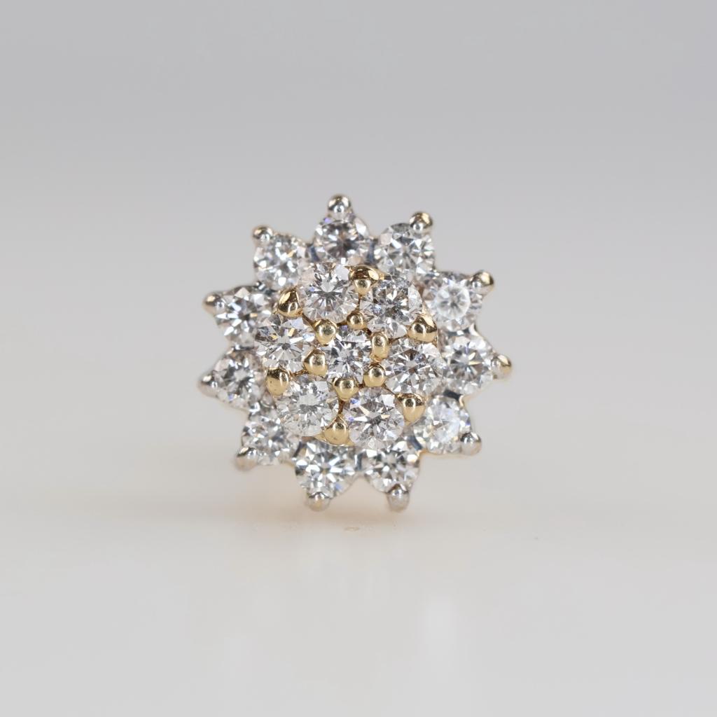 10kt Gold Clear Stone Single Earring