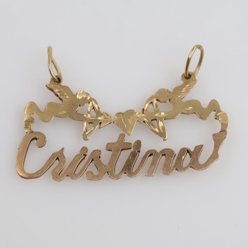 10kt Gold Cupid ID Pendant