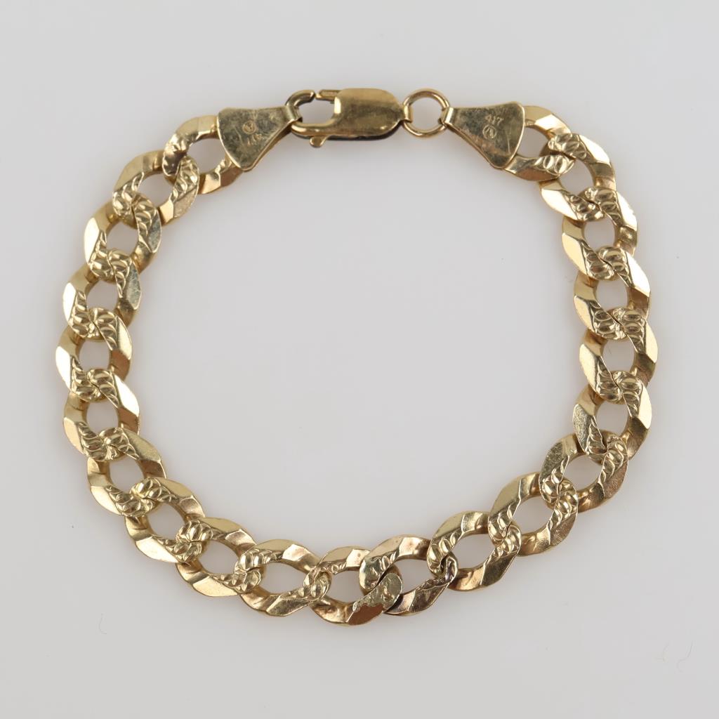 10kt Gold Curb Chain Bracelet
