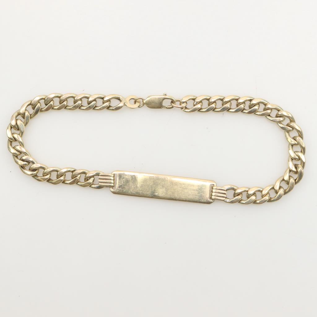 10kt Gold Curb ID Hollow Bracelet Property Room