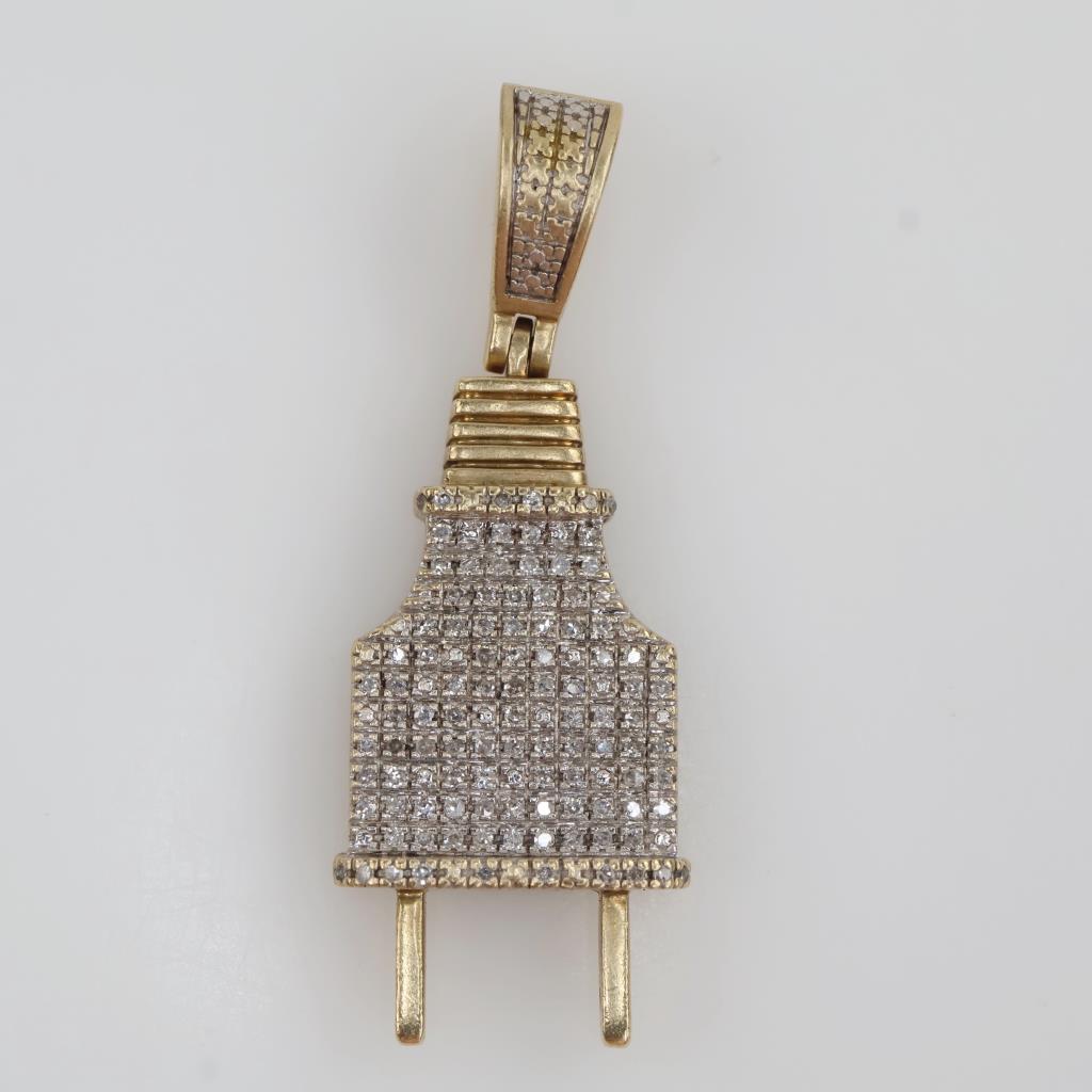 10kt Gold Diamond Accent Plug Pendant