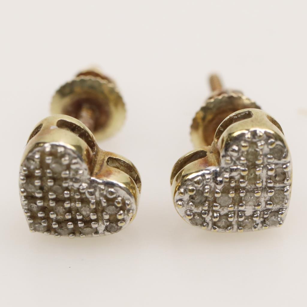 10kt Gold Diamond Accent Stud Earrings Property Room