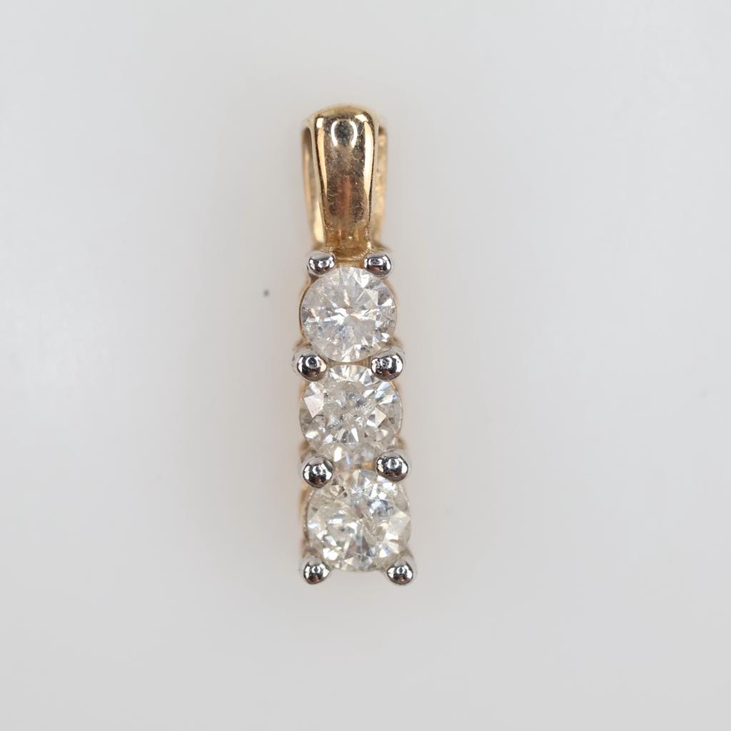 10kt Gold Diamond Drop Pendant