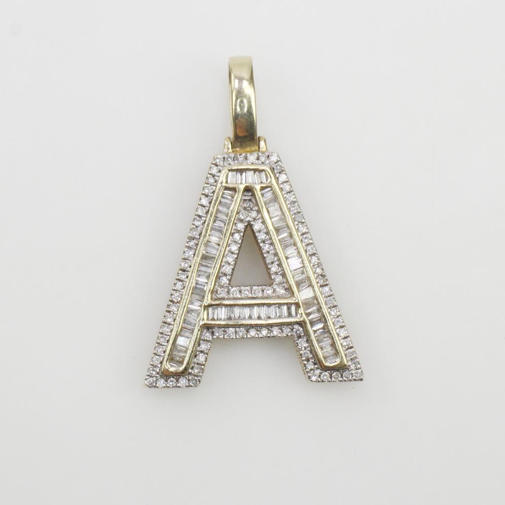 10kt Gold Diamond Letter A Pendant Property Room