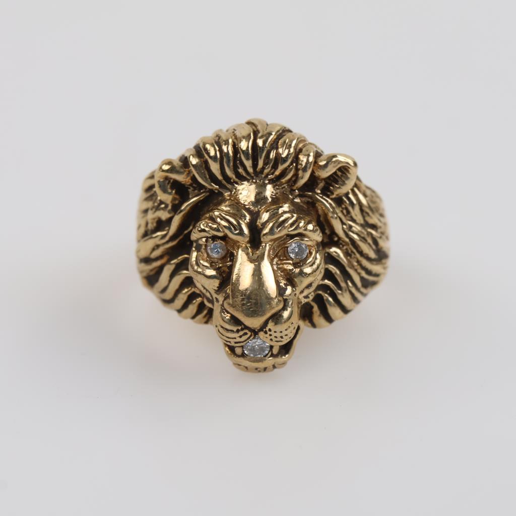 Men's Lion Head Ring In 14k Gold Or Platinum - DaVinci Emporium - Foto 13