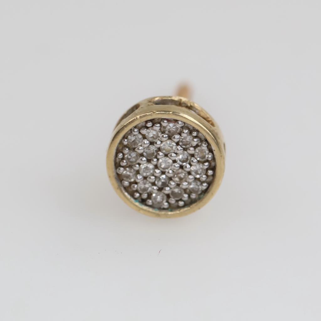 10kt Gold Diamond Round Stud Earrings