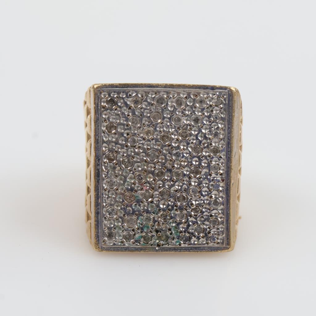 10kt Gold Diamond Signet Ring