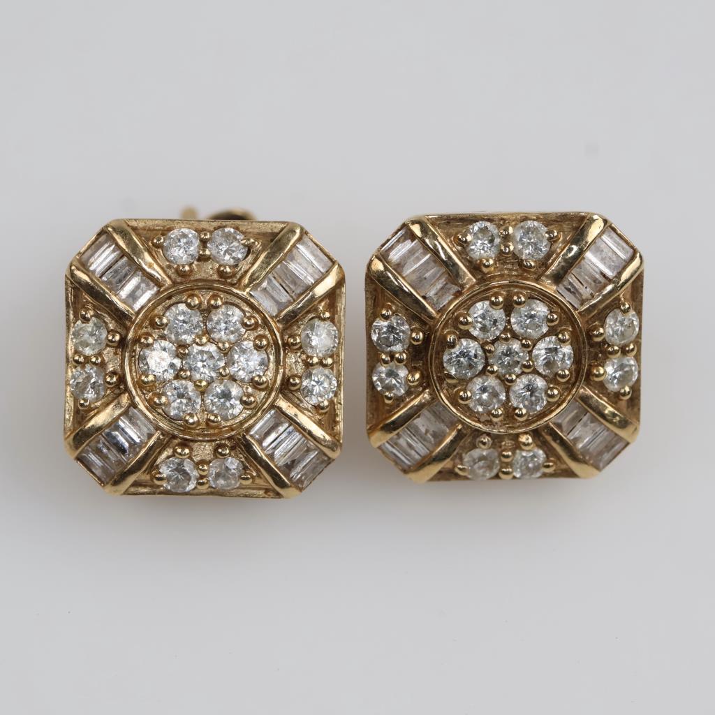 10kt Gold Diamond Stud Earrings
