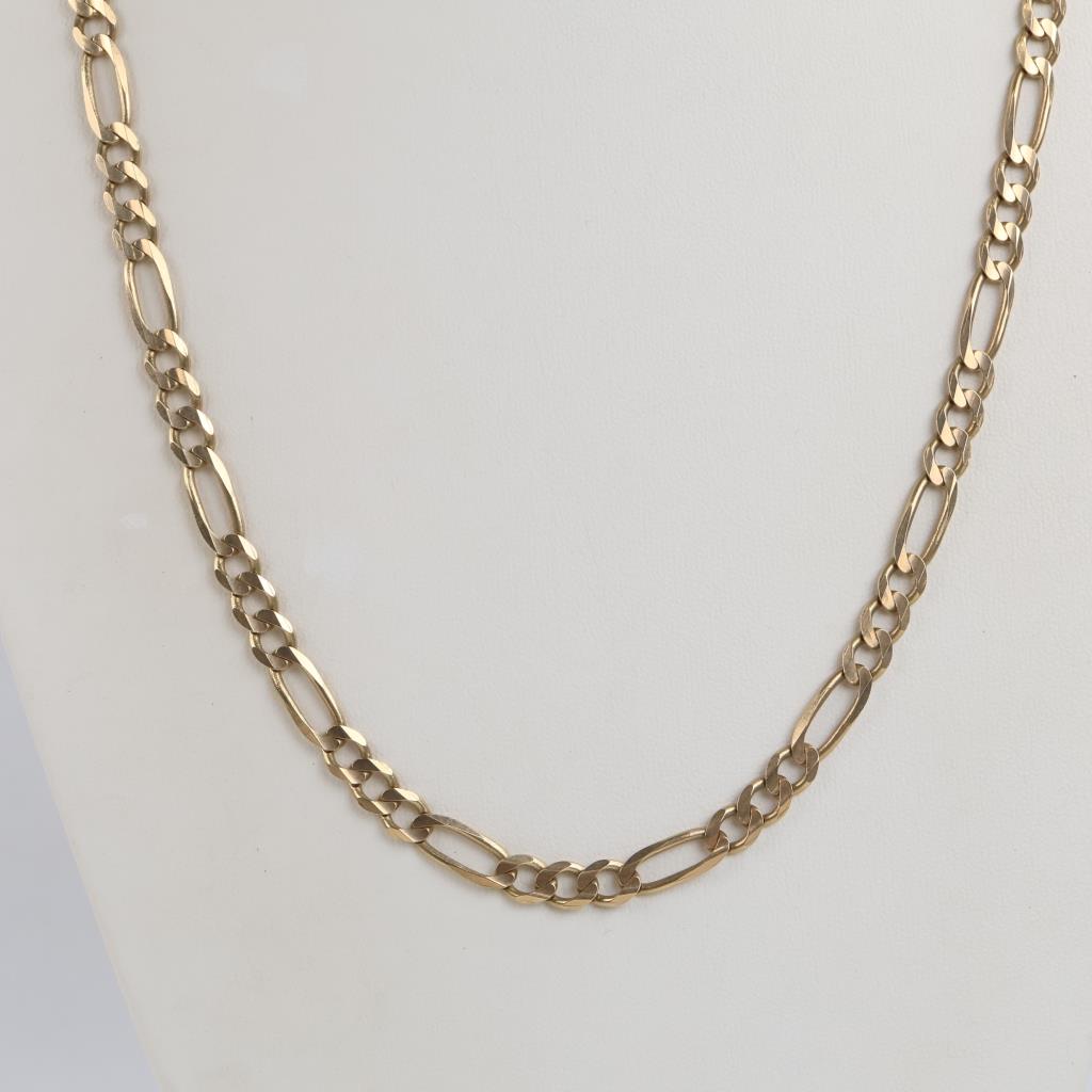 10kt Gold Figaro Chain Link Chain Necklace