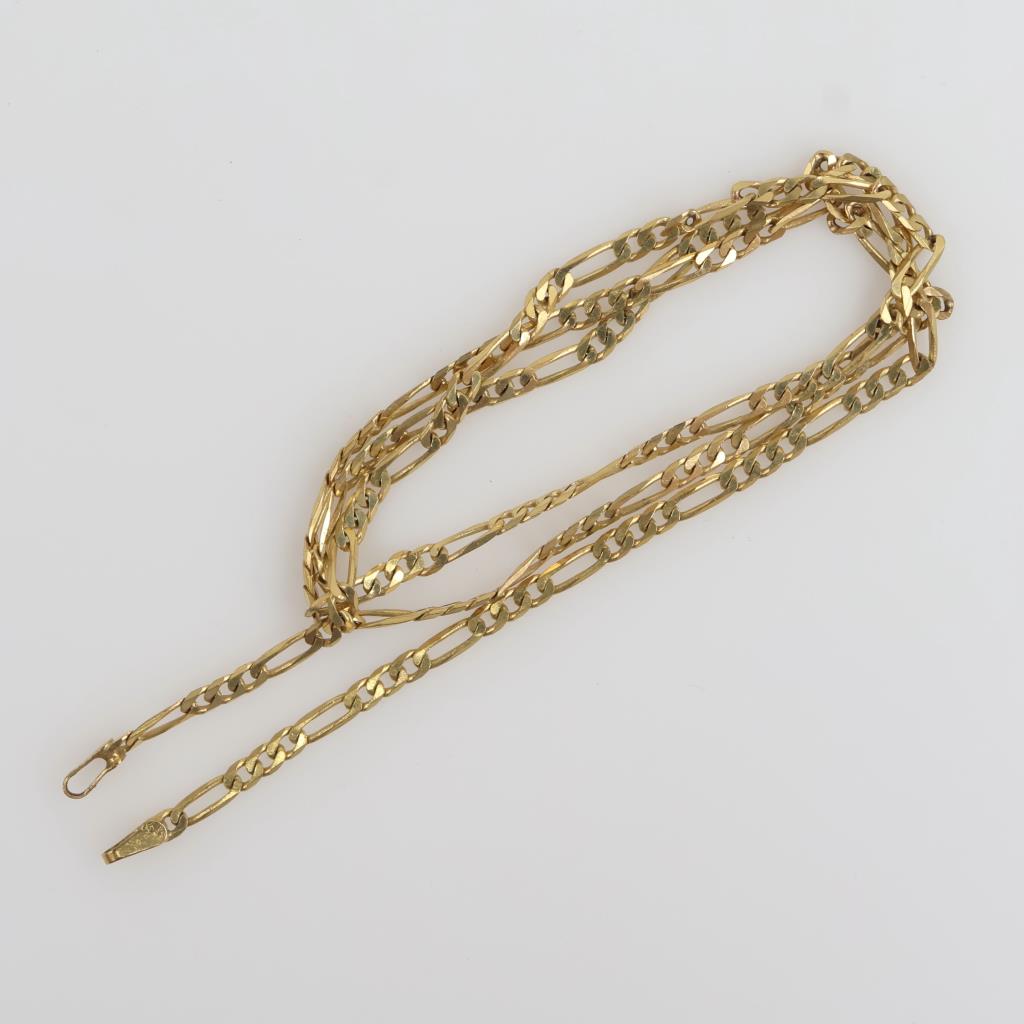 10kt Gold Figaro Chain Link Necklace