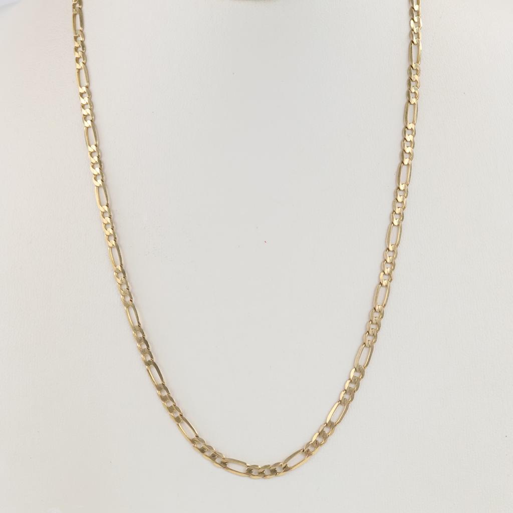 10kt Gold Figaro Chain Link Necklace