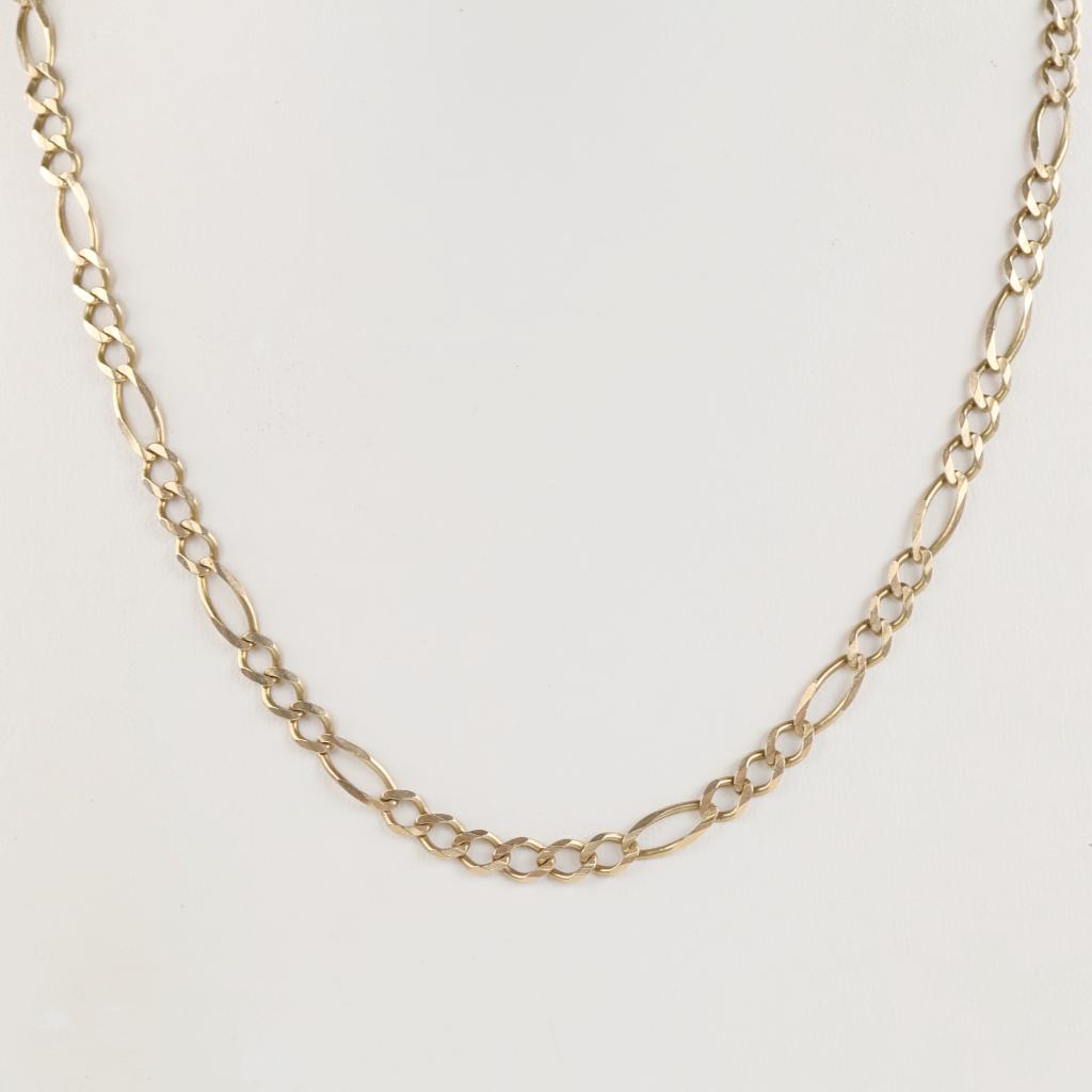 10kt Gold Figaro Link Necklace