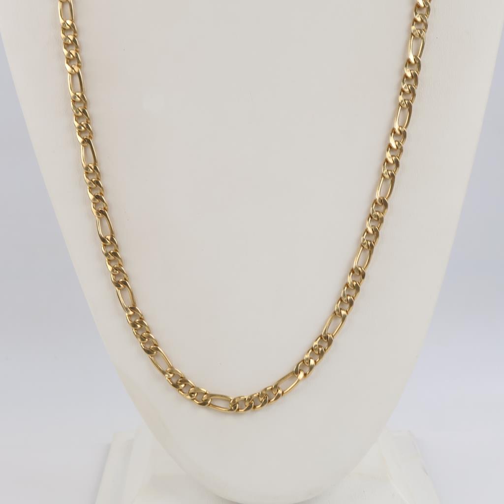 10kt Gold Figaro Link Necklace