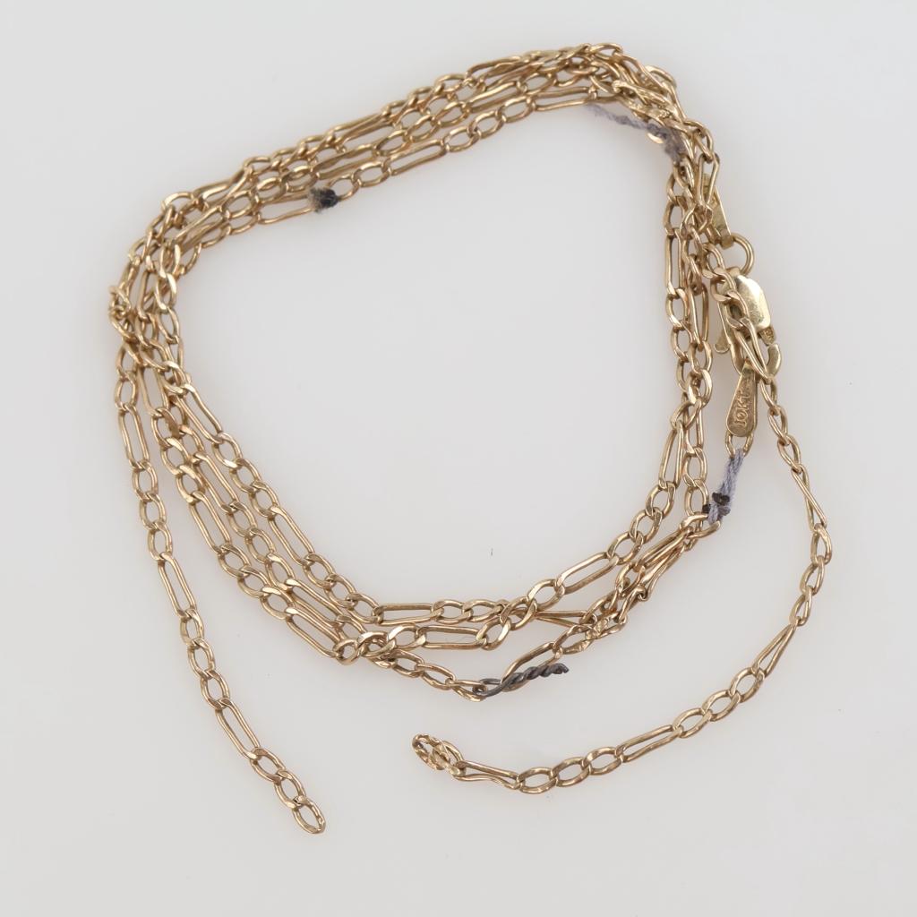 10kt Gold Figaro Link Necklace