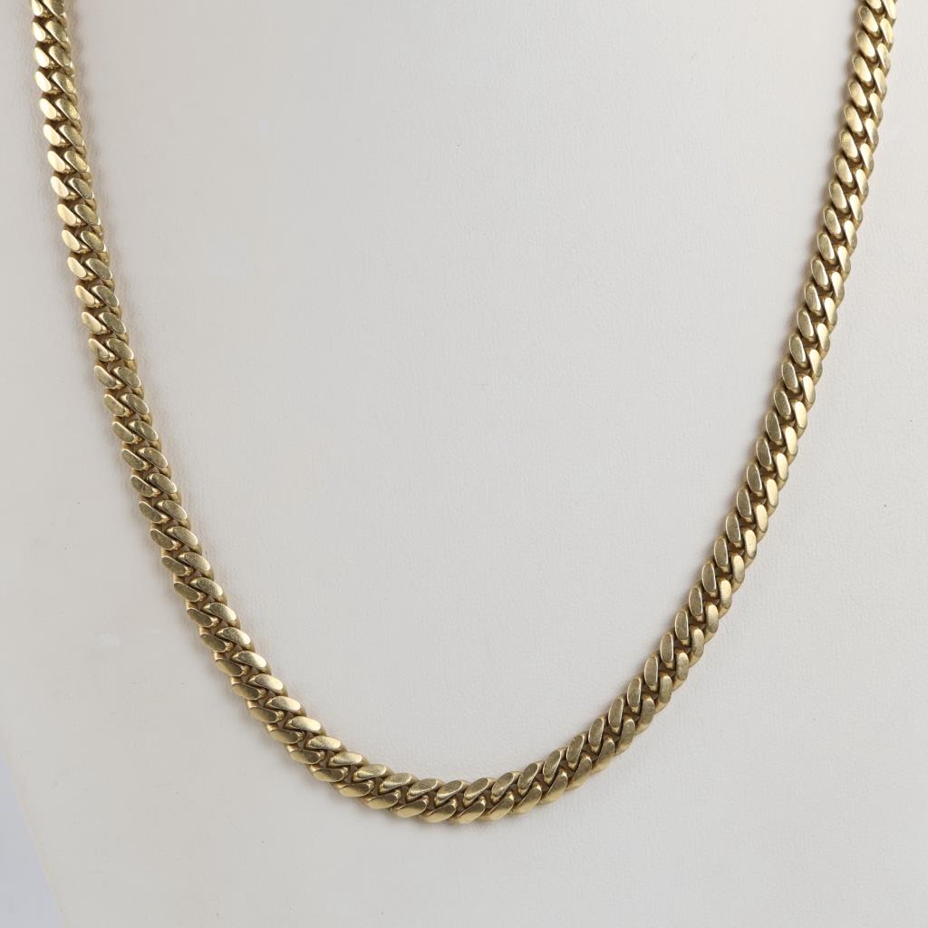 10kt Gold Flat Curb Link Chain Necklace