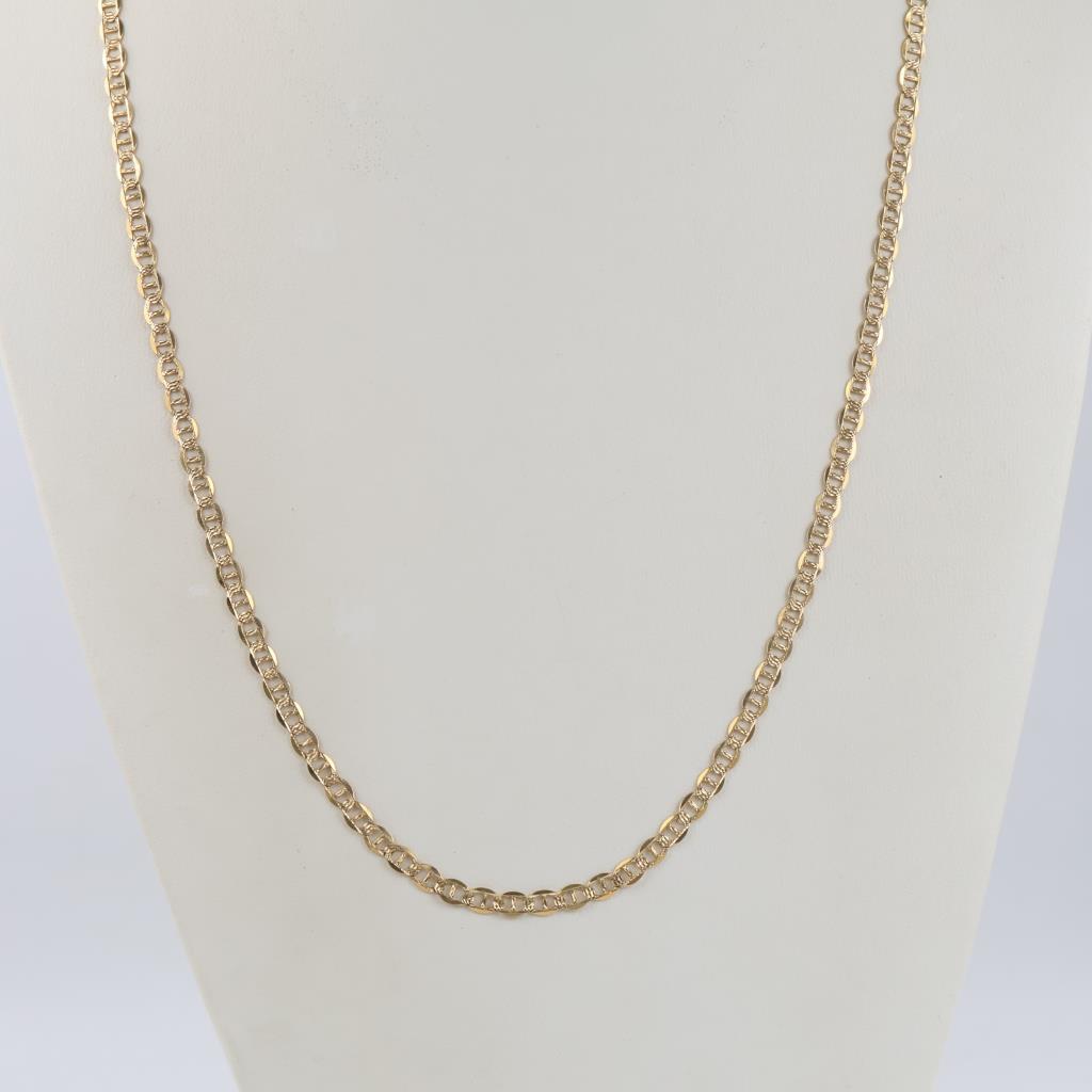 10kt Gold Flat Curb Link Chain Necklace