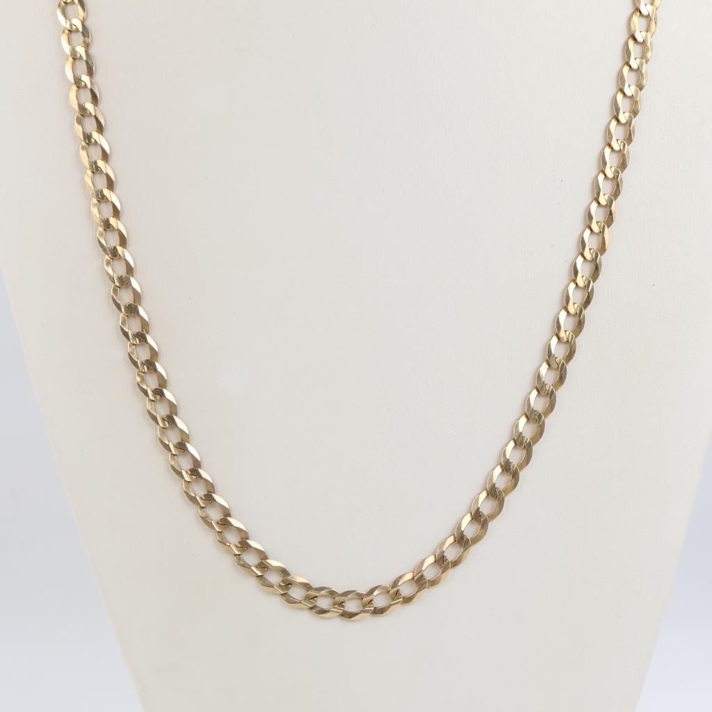 10kt Gold Flat Curb Link Necklace