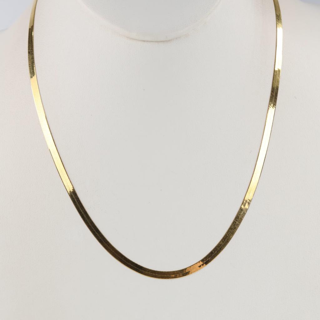 10kt Gold Herringbone Link Necklace
