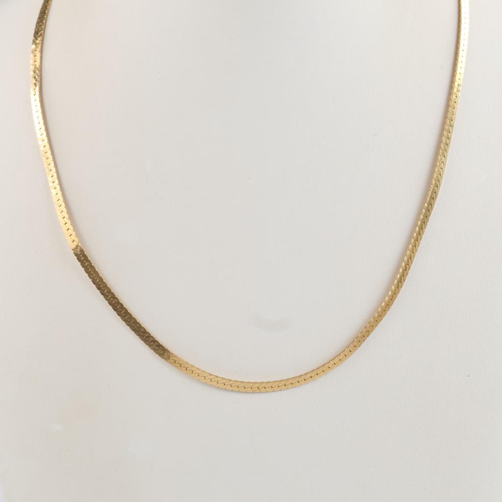 10kt Gold Herringbone Link Necklace