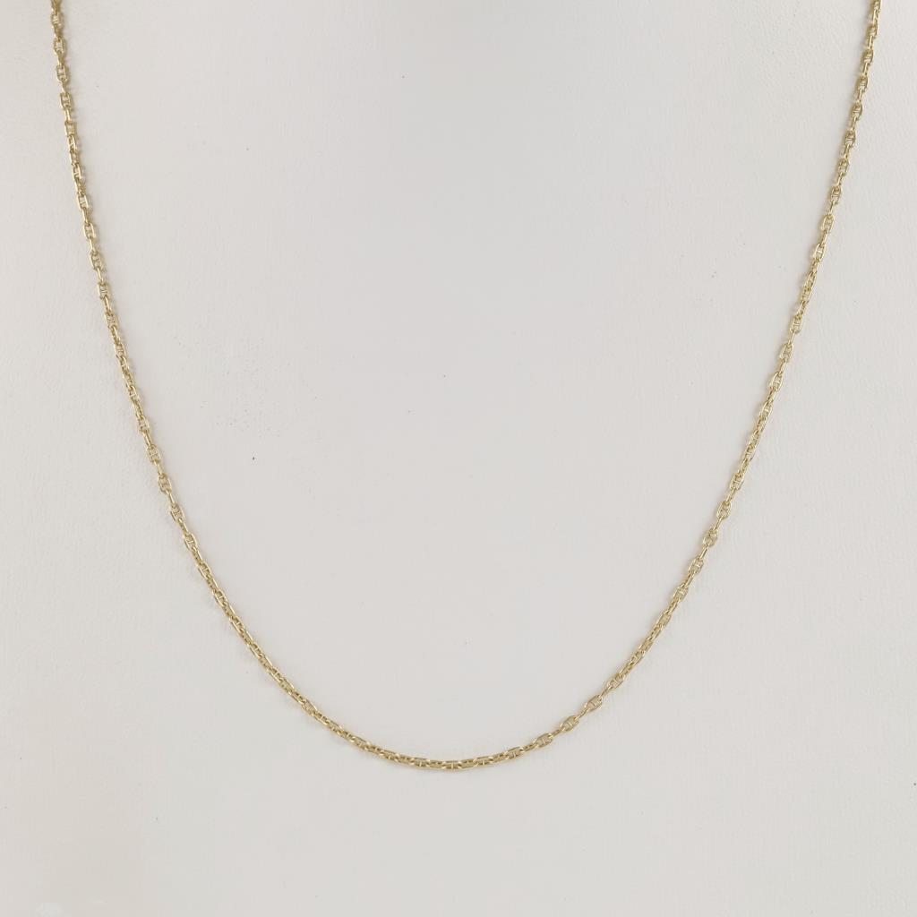 10kt Gold Hollow Anchor Chain Necklace
