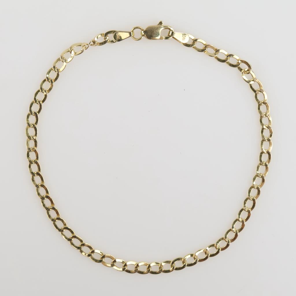 10kt Gold Hollow Chain Bracelet