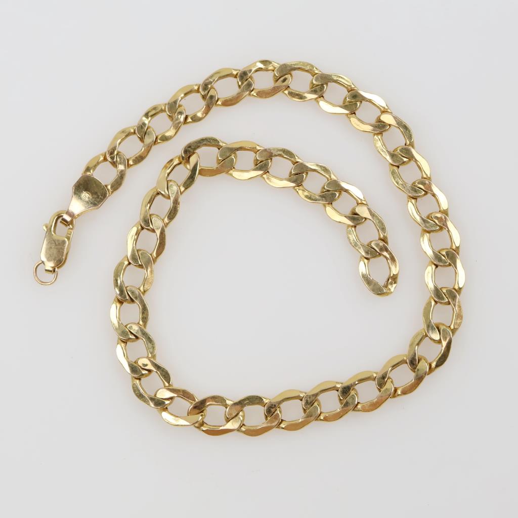 10kt Gold Hollow Curb Chain Bracelet