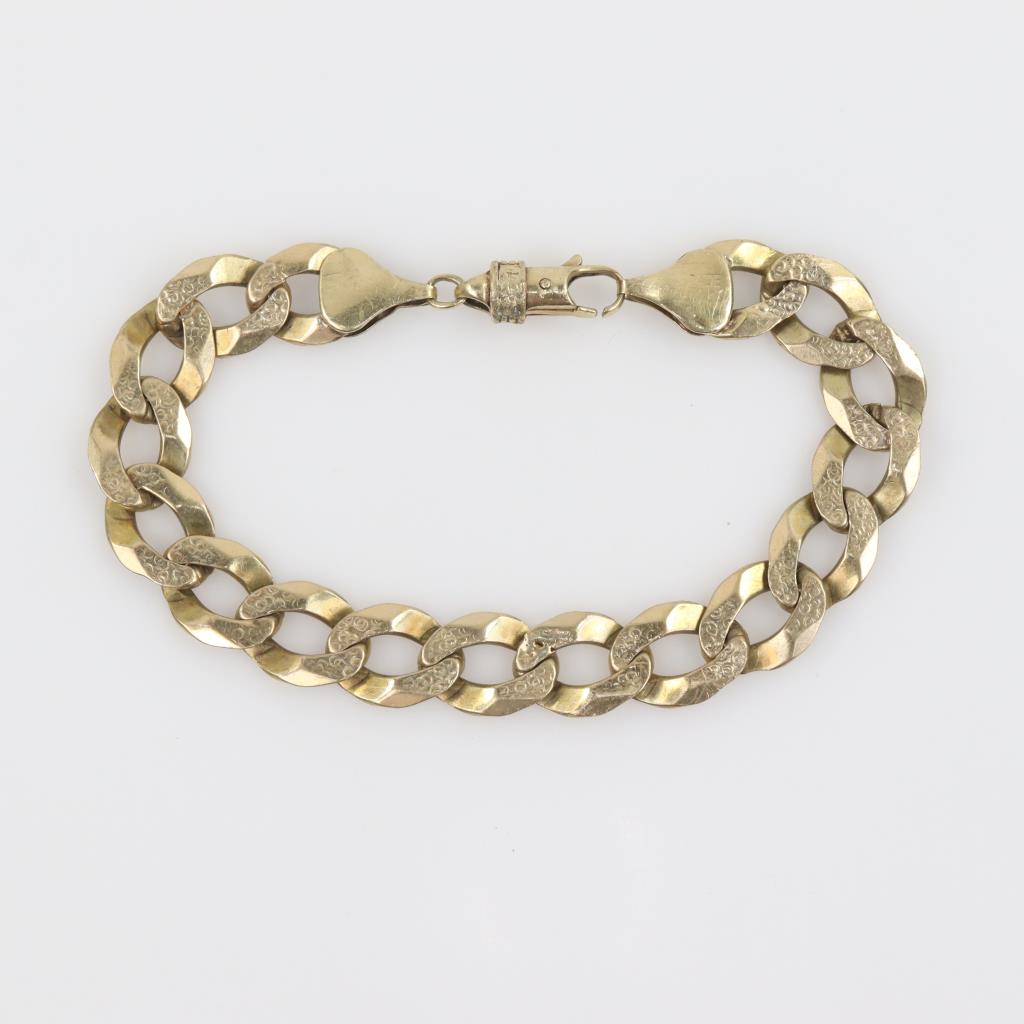 10kt Gold Hollow Curb Chain Bracelet | Property Room
