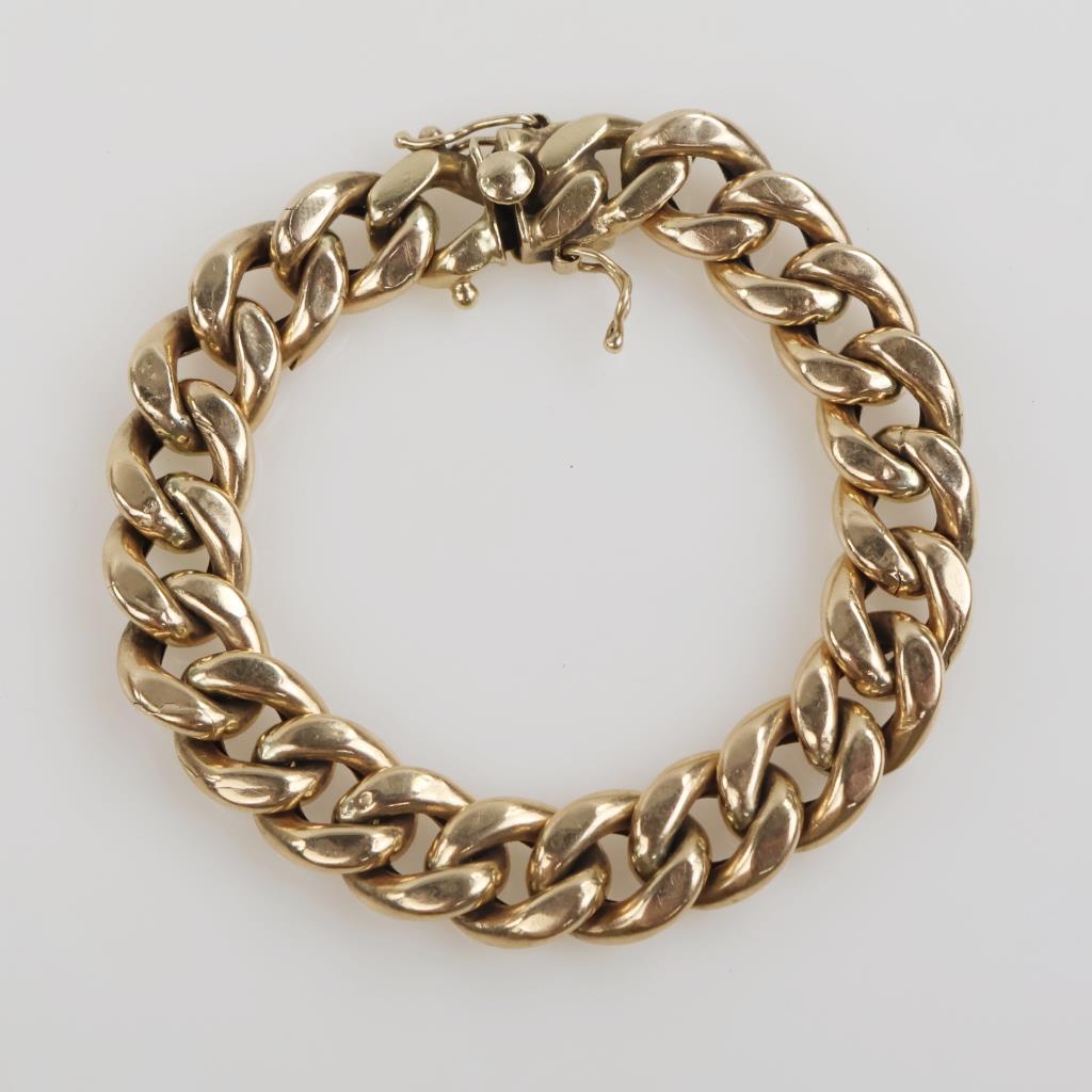 10kt Gold Hollow Curb Chain Bracelet - Evaluated By Our Certified Gemologist-AGS/GIA