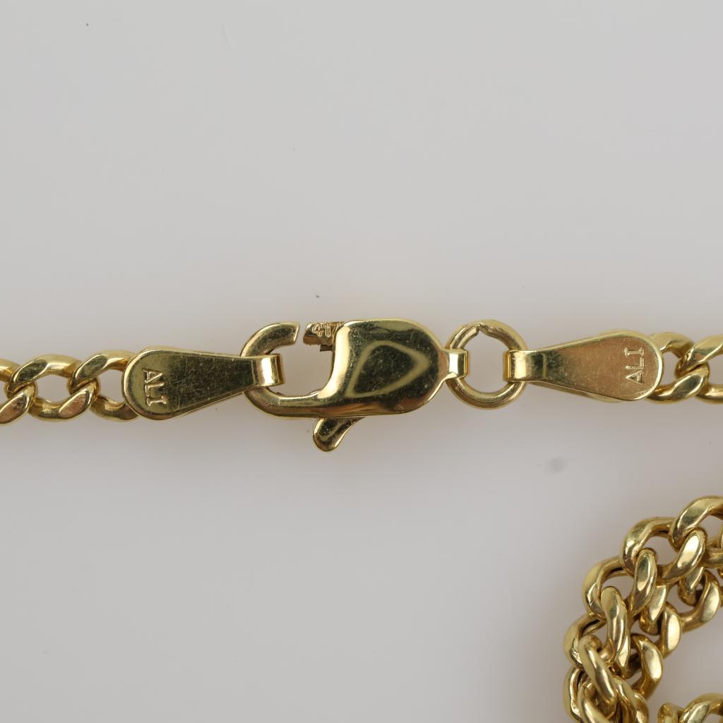 10kt Gold Hollow Curb Chain Necklace - PropertyRoom.com