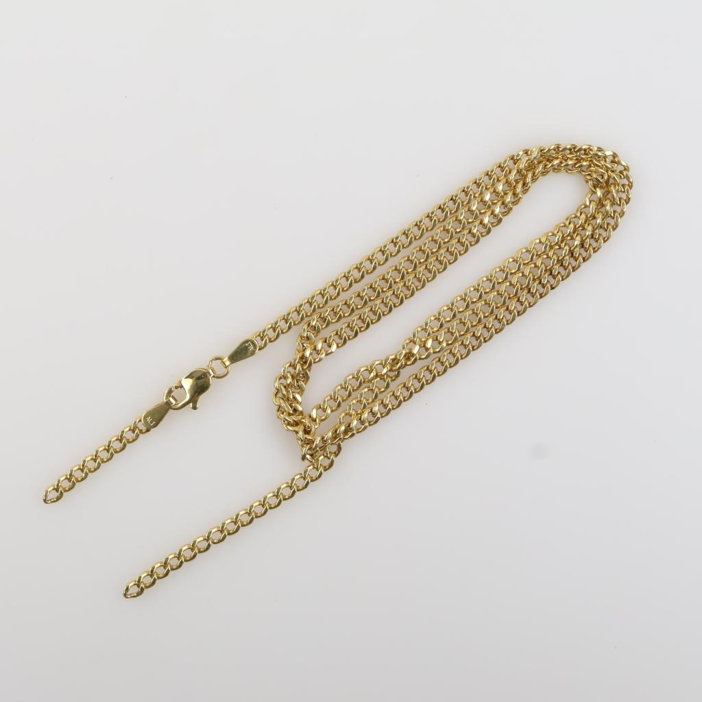 10kt Gold Hollow Curb Chain Necklace - PropertyRoom.com
