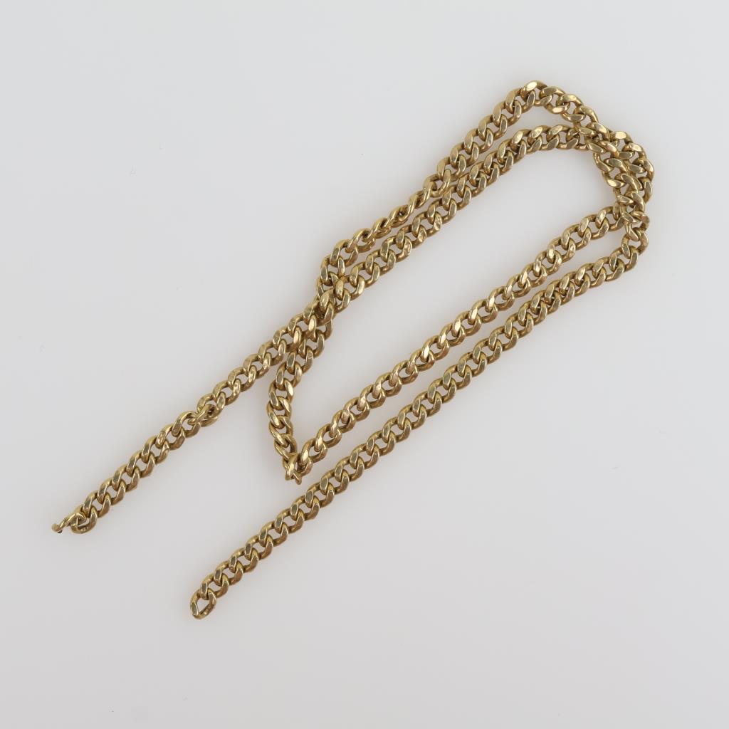 10kt Gold Hollow Curb Chain Necklace