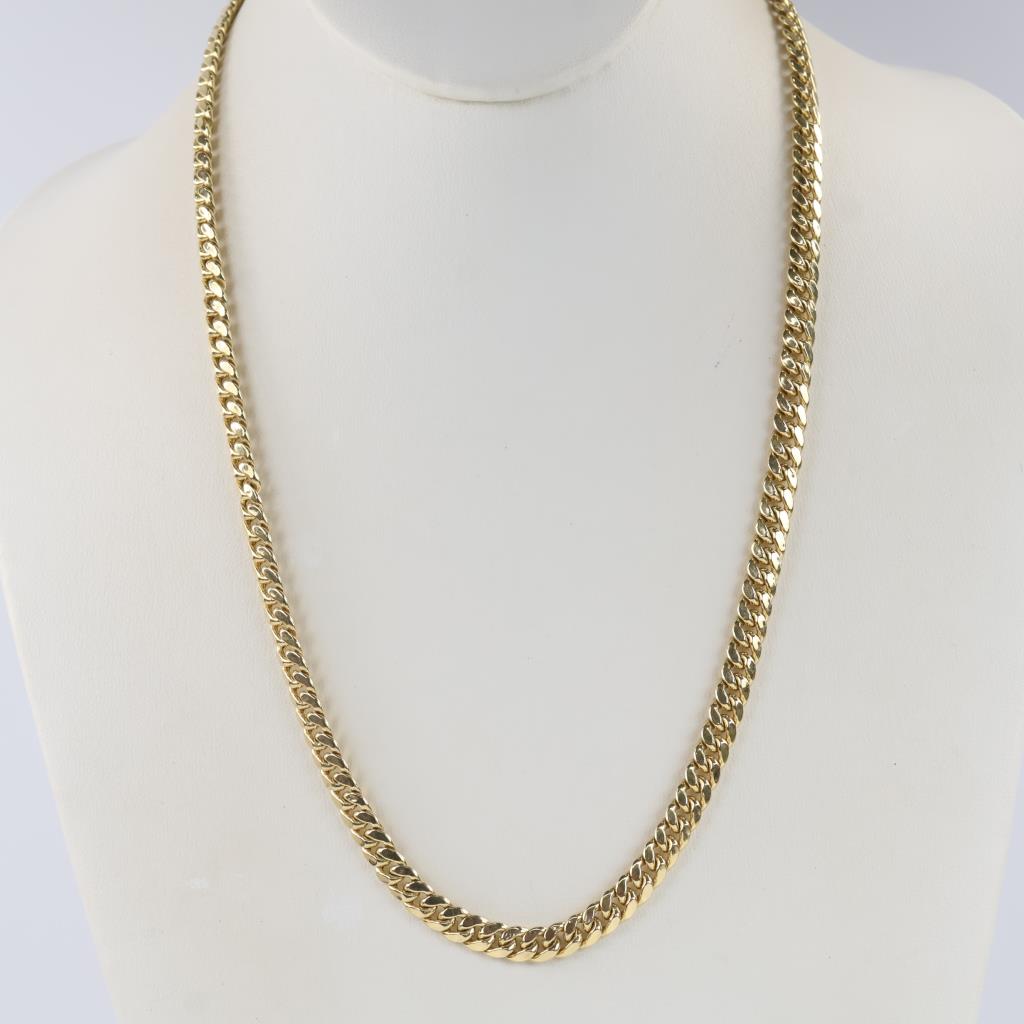 10kt Gold Hollow Curb Link Necklace