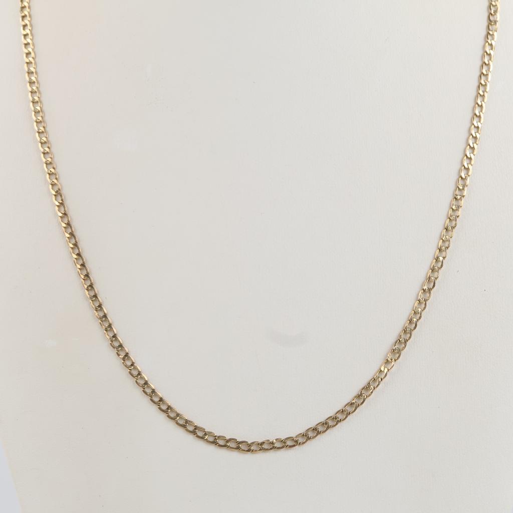 10kt Gold Hollow Curb Link Necklace