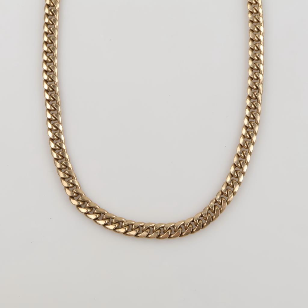 10kt Gold Hollow Curb Link Necklace