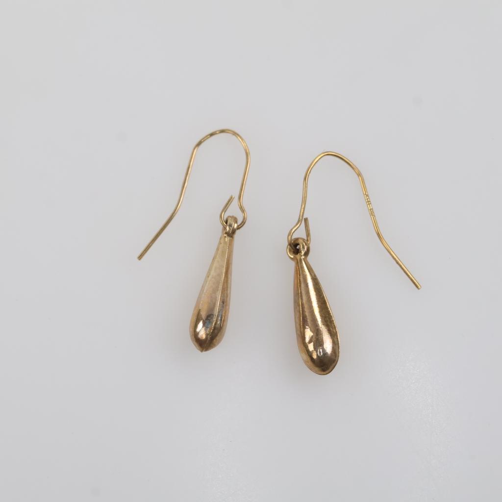 10kt Gold Hollow Dangle Earrings
